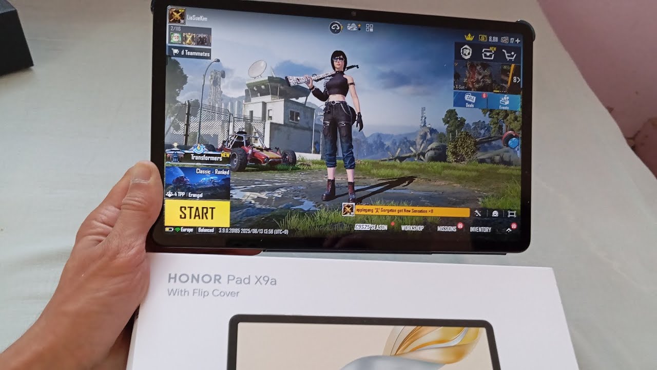Honor pad x9a PUBG fps test