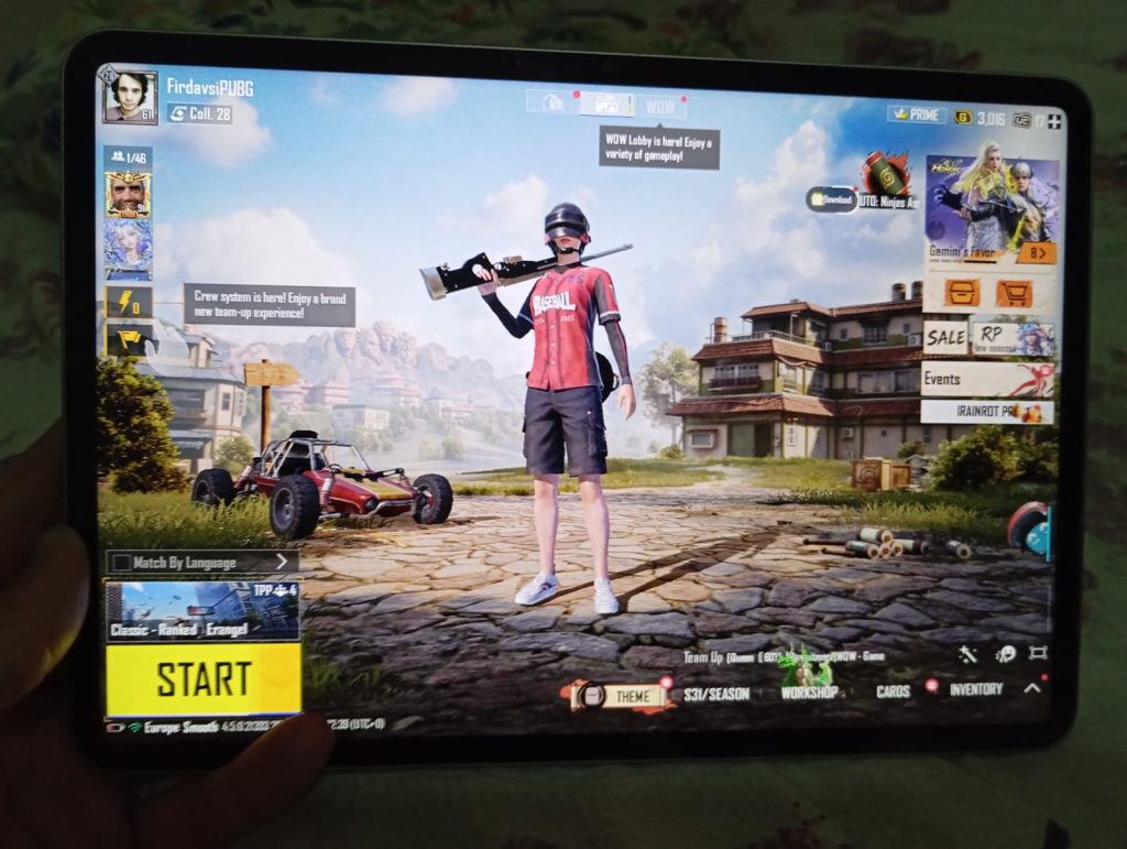Xiaomi pad 7 PUBG fps test