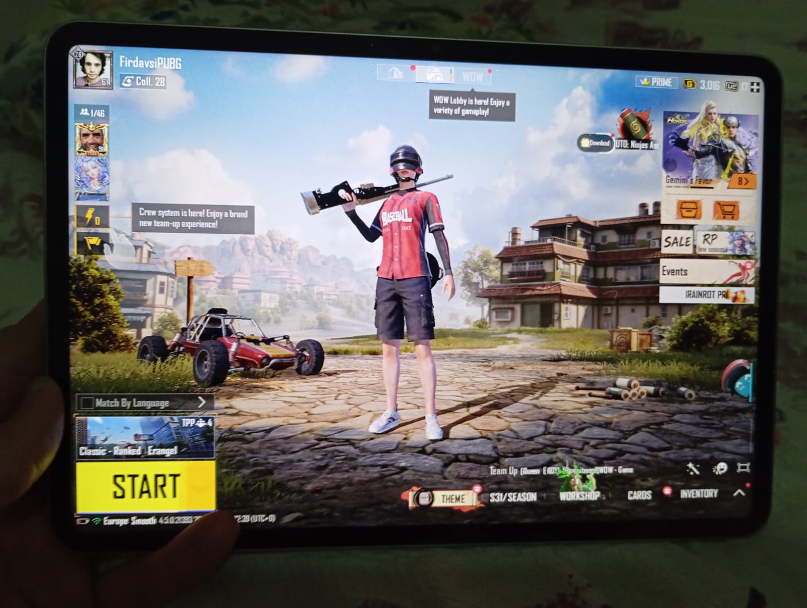 Xiaomi pad 7 PUBG fps test